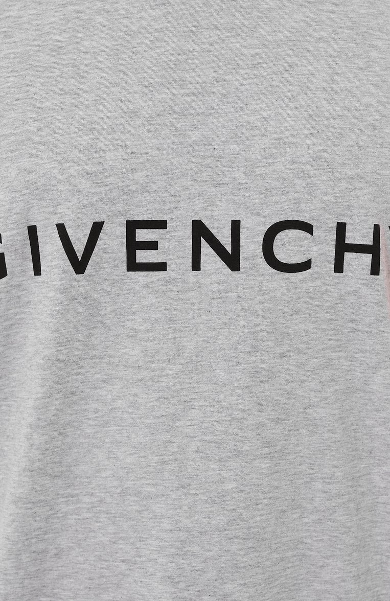 Мужская хлопковая футболка GIVENCHY светло-серого цвета, арт. BM716G/3YAC | Фото 5 (Материал сплава: Проставлено; Драгоценные камни: Проставлено; Длина (для топов): Стандартные; Материал внешний: Хлопок; Рукава: Короткие; Стили: Кэжуэл; Принт: С принтом; Кросс-КТ: Джерси; Мужское Кросс-КТ: Футболка-одежда)