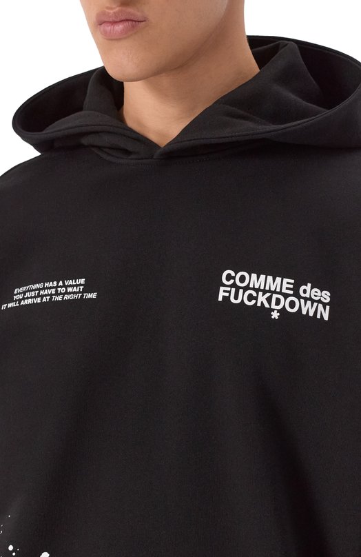 Хлопковое худи Comme des Fuckdown CFABM01747 Чёрный  CFABM01747 Фото 5