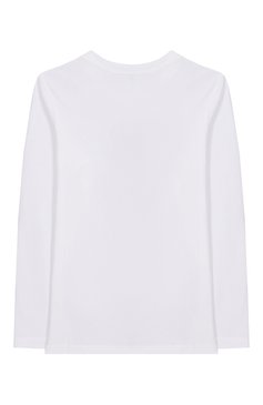 Детская хлопковый лонгслив MOSCHINO белого цвета, арт. HU000X/LAA03/4-8 | Фото 2 (Материал внешний: Хлопок; Рукава: Длинные; Мальчики Кросс-КТ: Лонгслив-одежда; Ростовка одежда: 4 года | 104 см, 5 лет | 110 см, 6 лет | 116 см, 8 лет | 128 см)
