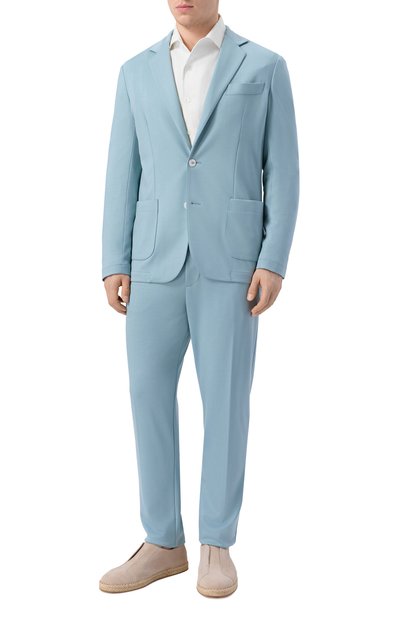 Шерстяные брюки MARCO PESCAROLO голубого цвета по цене 92900 руб., арт. EV0/53Y19, фото 2 Шерстяные брюки MARCO PESCAROLO, арт. EV0/53Y19, фото 2