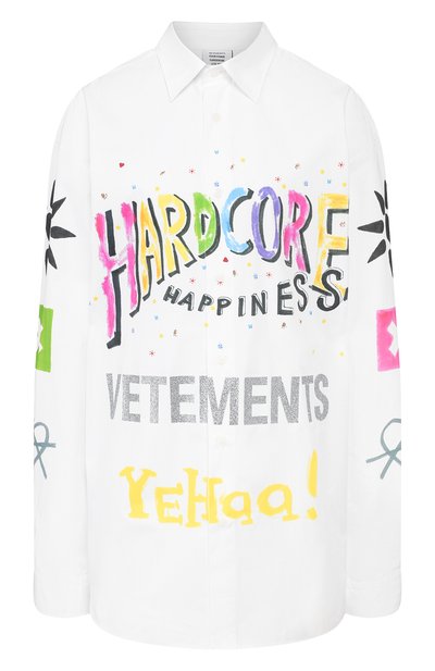 Хлопковая рубашка VETEMENTS, арт. SS20SH281 1006/W/WHITE, фото 1