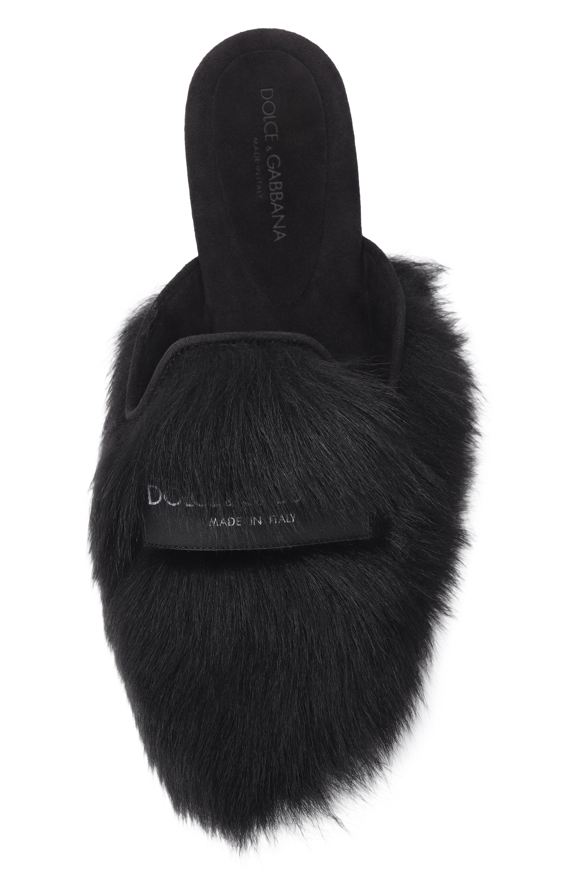 Сабо из овчины DOLCE & GABBANA черного цвета по цене 120500 руб., арт. CI0224/A9Y93, фото 6 Сабо из овчины DOLCE & GABBANA, арт. CI0224/A9Y93, фото 6