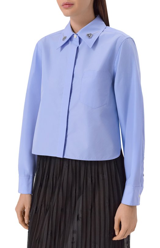 Хлопковая рубашка 3.1 Phillip Lim F251-21738LCE Голубой  F251-21738LCE Фото 3