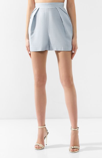 Шелковые шорты ULYANA SERGEENKO голубого цвета по цене 50000 руб., арт. SHS001SS19P, фото 3 Шелковые шорты ULYANA SERGEENKO, арт. SHS001SS19P, фото 3