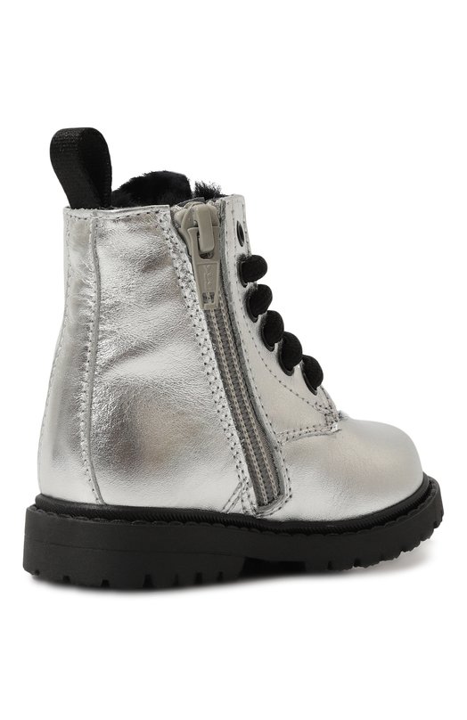 Кожаные ботинки Moschino Серебряный, фото 3