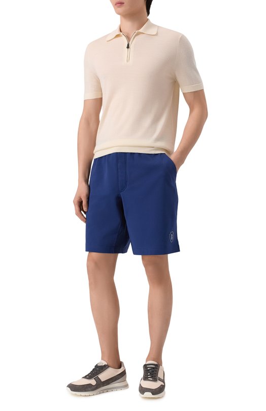 Хлопковые шорты Brunello Cucinelli ML8243390T Синий  ML8243390T Фото 2