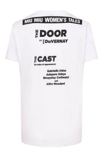 Женская хлопковая футболка MIU MIU, арт. MJN053-1QD2-F0009