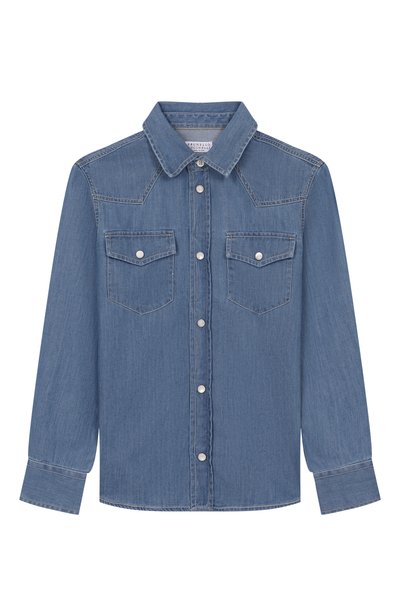 Джинсовая рубашка BRUNELLO CUCINELLI, арт. BR683C360B