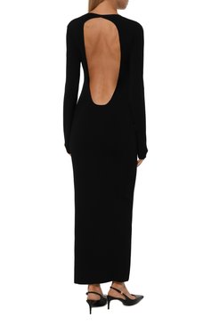 Женское платье из вискозы NINA RICCI черного цвета, арт. 24AMR0008ML0558 | Фото 4 (Рукава: Длинные; Материал сплава: Проставлено; Длина Ж (юбки, платья, шорты): Макси; Материал внешний: Вискоза; Драгоценные камни: Проставлено; Жен�ское Кросс-КТ: Платье-одежда; Случай: Коктейльный; Стили: Гламурный)