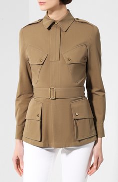 Женский хлопковый тренч RALPH LAUREN хаки цвета, арт. 290790468 | Фото 3 (Рукава: Длинные; Материал сплава: Проставлено; Стили: Милитари; Материал внешний: Хлопок; Драгоценные камни: Проставлено; Длина (верхняя одежда): Короткие; Статус проверки: Проверена категория)