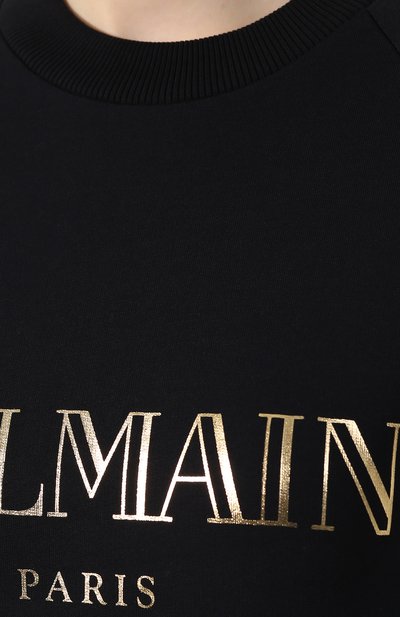 Хлопковый пуловер BALMAIN черного цвета по цене 58550 руб., арт. RF13735/I044, фото 5 Хлопковый пуловер BALMAIN, арт. RF13735/I044, фото 5