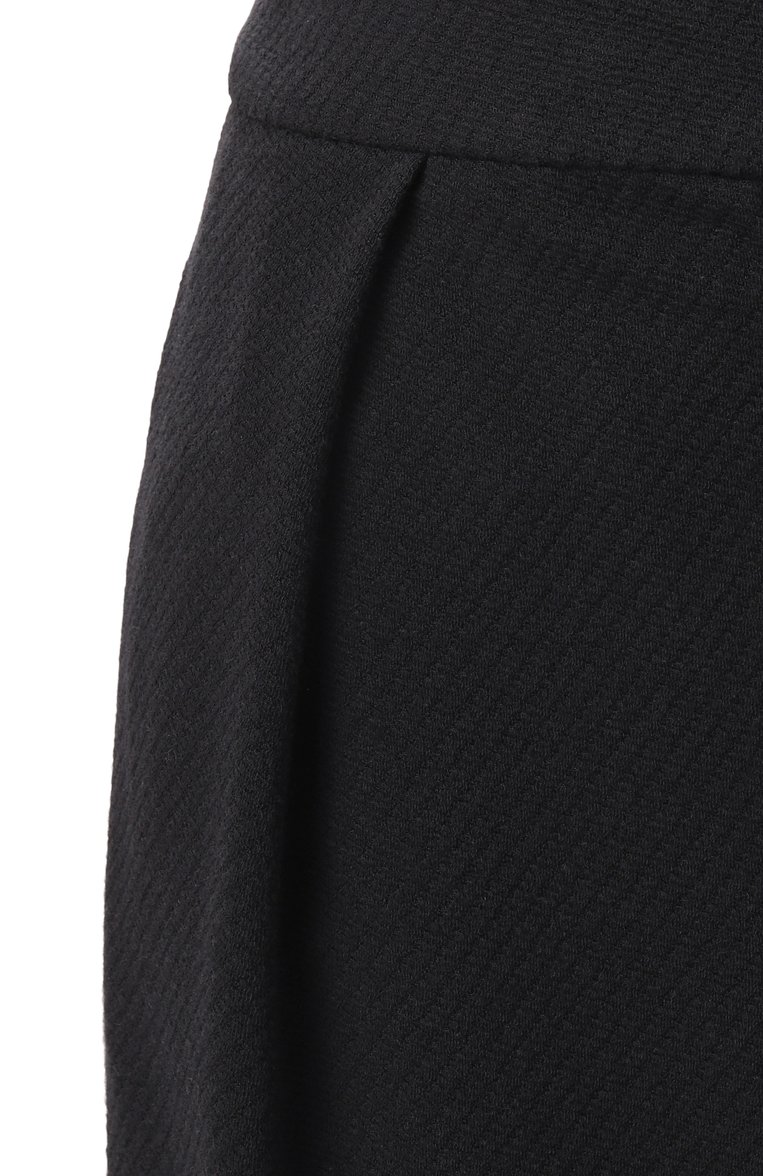 Женские брюки EMPORIO ARMANI черного цвета, арт. EW000681/AF12421 | Фото 6 (Длина (брюки, джинсы): Стандартные; Силуэт Ж (брюки и джинсы): Прямые; Женское Кросс-КТ: Брюки-одежда; Стили: Кэжуэл; Матер�иал внешний: Хлопок, Синтетический материал)