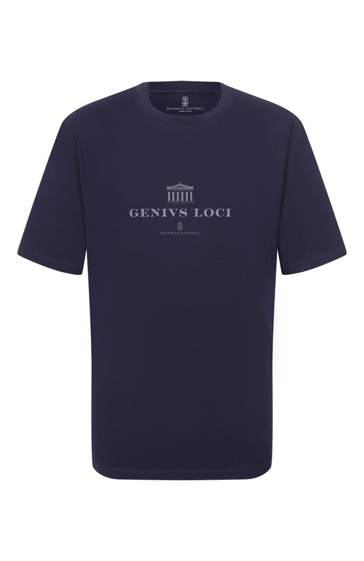 Хлопковая футболка Brunello Cucinelli M0B138520W Синий M0B138520W