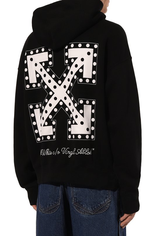 Хлопковое худи Off-White 0MBB085W24FLE004 Чёрный  0MBB085W24FLE004 Фото 4