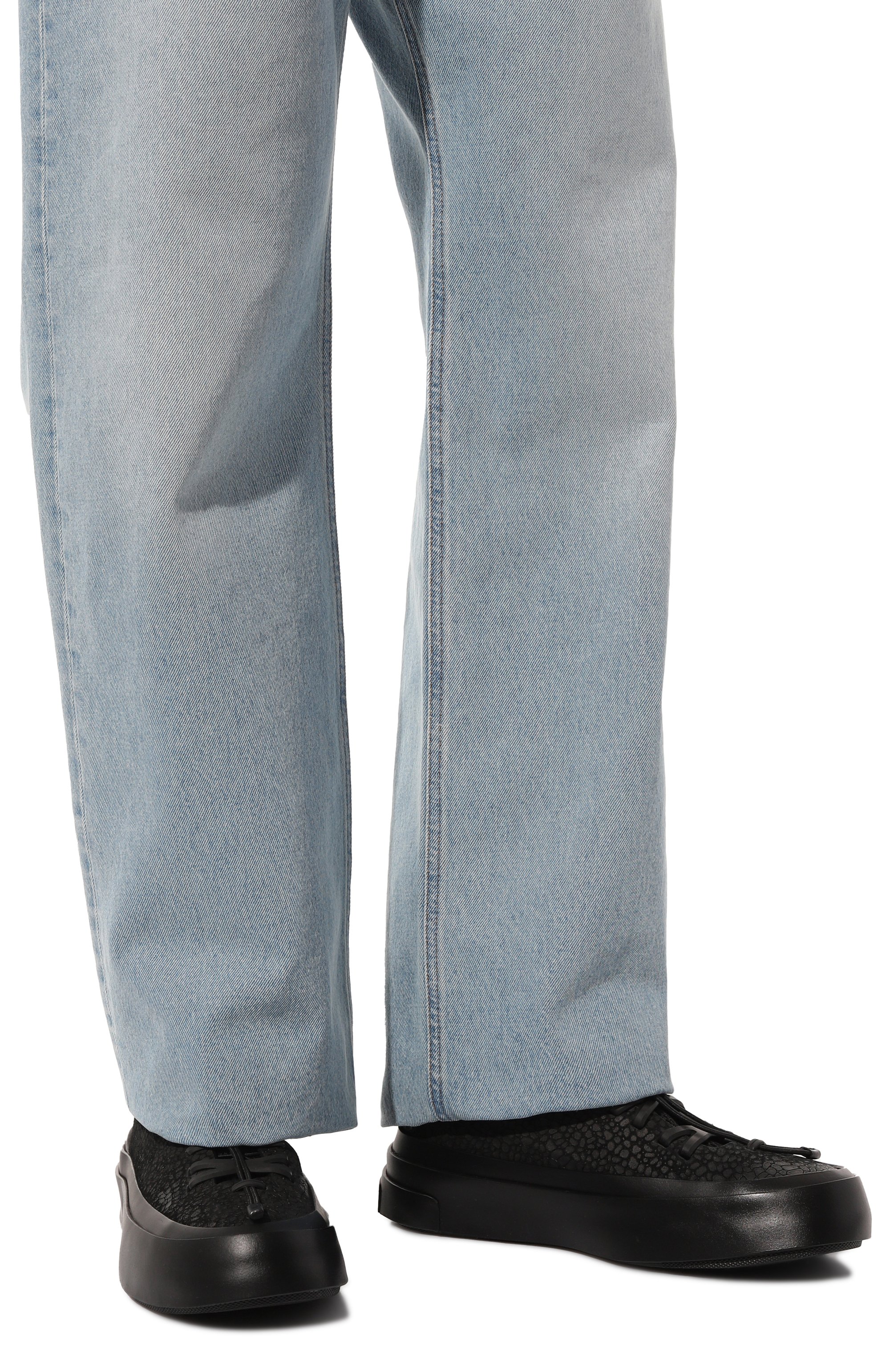 Комбинированные кеды triple stitch ZEGNA черного цвета по цене 115000 руб., арт. LHBAY/S5536Z, фото 3 Комбинированные кеды triple stitch ZEGNA, арт. LHBAY/S5536Z, фото 3