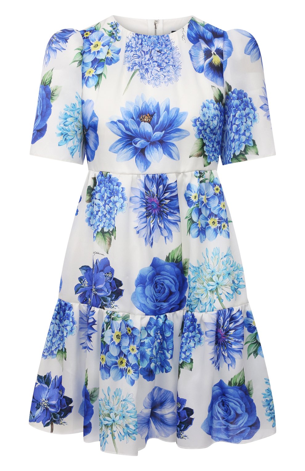 Шелковое платье DOLCE & GABBANA голубого цвета по цене 212000 руб., арт. I6AE4W/GDZAJ, фото 1 Шелковое платье DOLCE & GABBANA, арт. I6AE4W/GDZAJ, фото 1