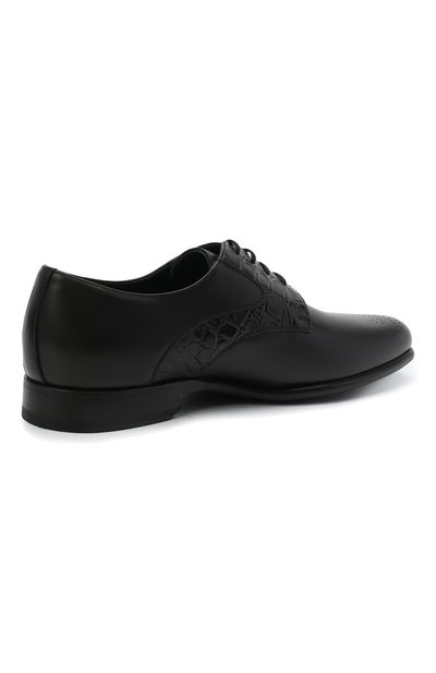 Дерби с отделкой из кожи каймана ZILLI, арт. MDU-B073/001/CCR0, фото 4