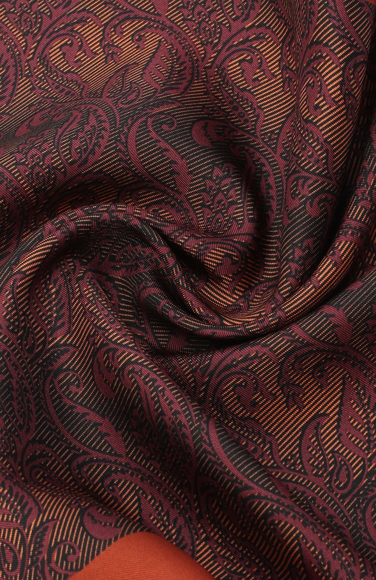 Мужской шелковый платок ZEGNA оранжевого цвета, арт. Z8J04/39A | Фото 2 (Материал: Текстиль, Шелк; Нос: Не проставлено)