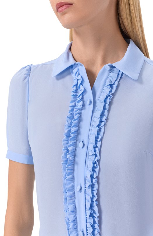 Шелковая блузка MVST M26.2PW.B019/F090 CREP0N Голубой  M26.2PW.B019/F090 CREP0N Фото 5