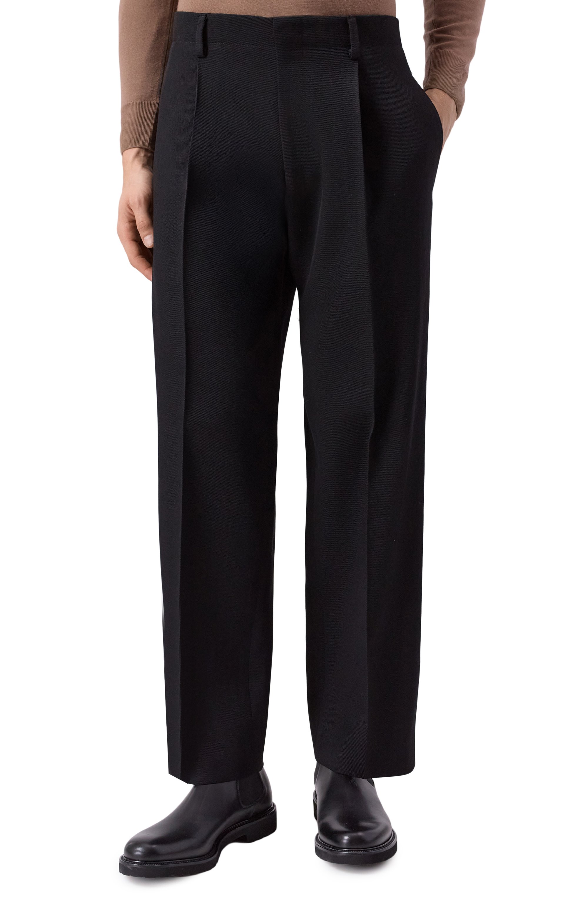 Шерстяные брюки CORNELIANI черного цвета по цене 55250 руб., арт. 264H35-2618353, фото 3 Шерстяные брюки CORNELIANI, арт. 264H35-2618353, фото 3