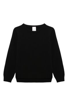 Детская комплект из пуловера и брюк WOOL AND COTTON черного цвета, арт. KRUFP-003 | Фото 2 (Драгоценные камни: Проставлено; Рукава: Длинные; Материал внешний: Шерсть; Материал сплава: Проставлено; Девочки Кросс-КТ: Костюмы-спорт; Ростовка одежда: 6 лет | 116 см)