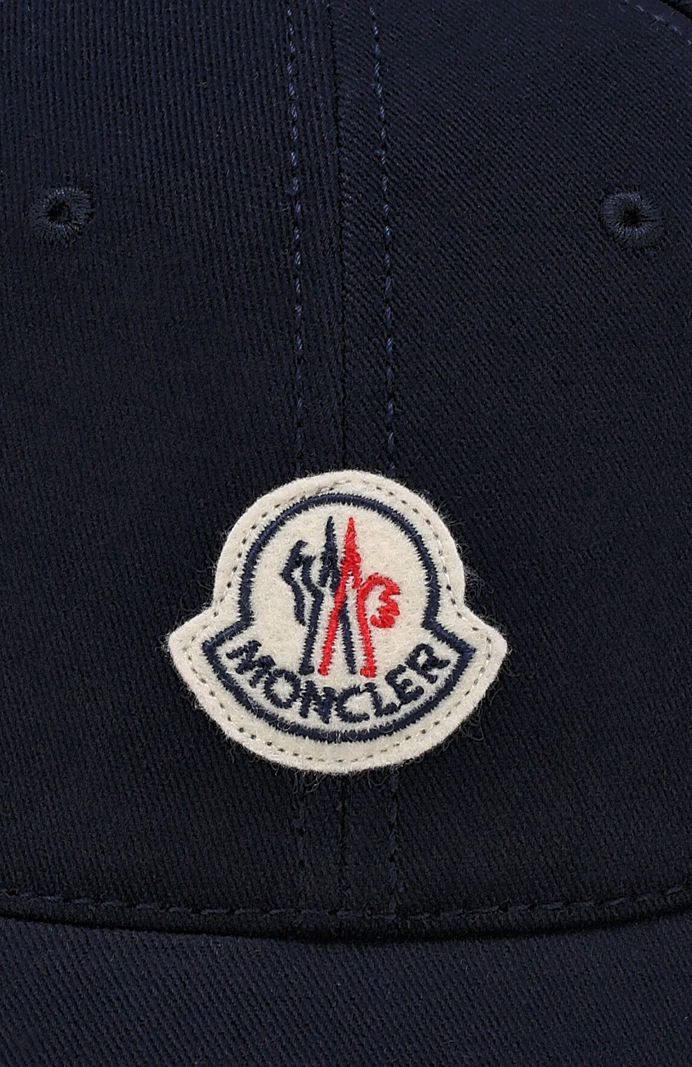 Хлопковая бейсболка с логотипом бренда MONCLER темно-синего цвета по цене 17250 руб., арт. D1-091-00212-00-0212C, фото 3 Хлопковая бейсболка с логотипом бренда MONCLER, арт. D1-091-00212-00-0212C, фото 3