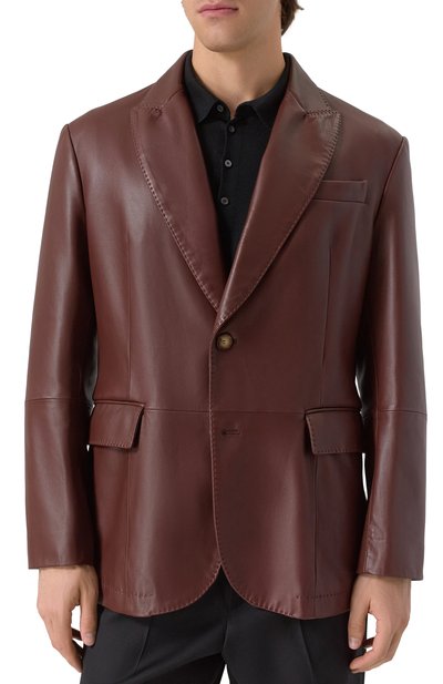 Кожаный пиджак BRUNELLO CUCINELLI, арт. MPSIR2024, фото 4