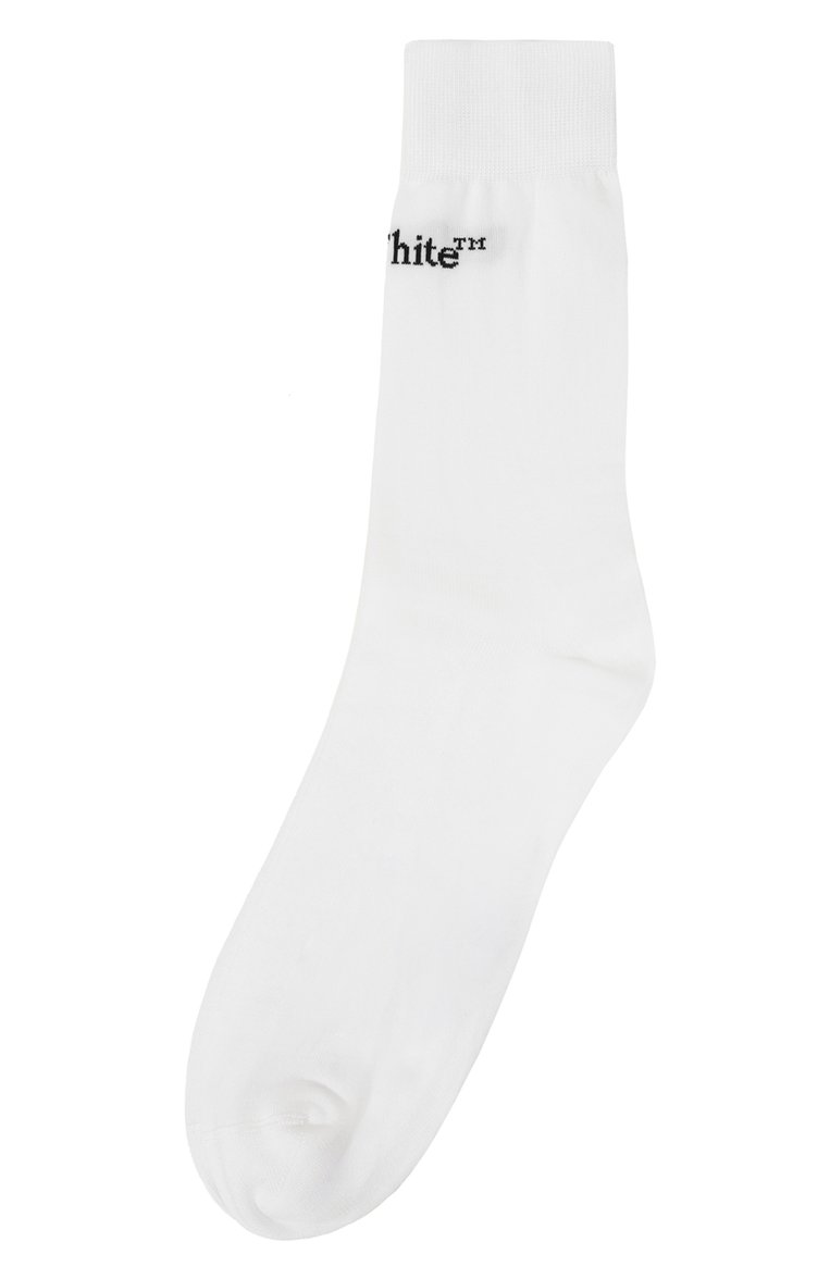 Мужские хлопковые носки OFF-WHITE белого цвета, арт. 0MRA084C99KNI001 | Фото 1 (Материал внешний: Хлопок; Нос: Не проставлено; Кросс-КТ: бельё)