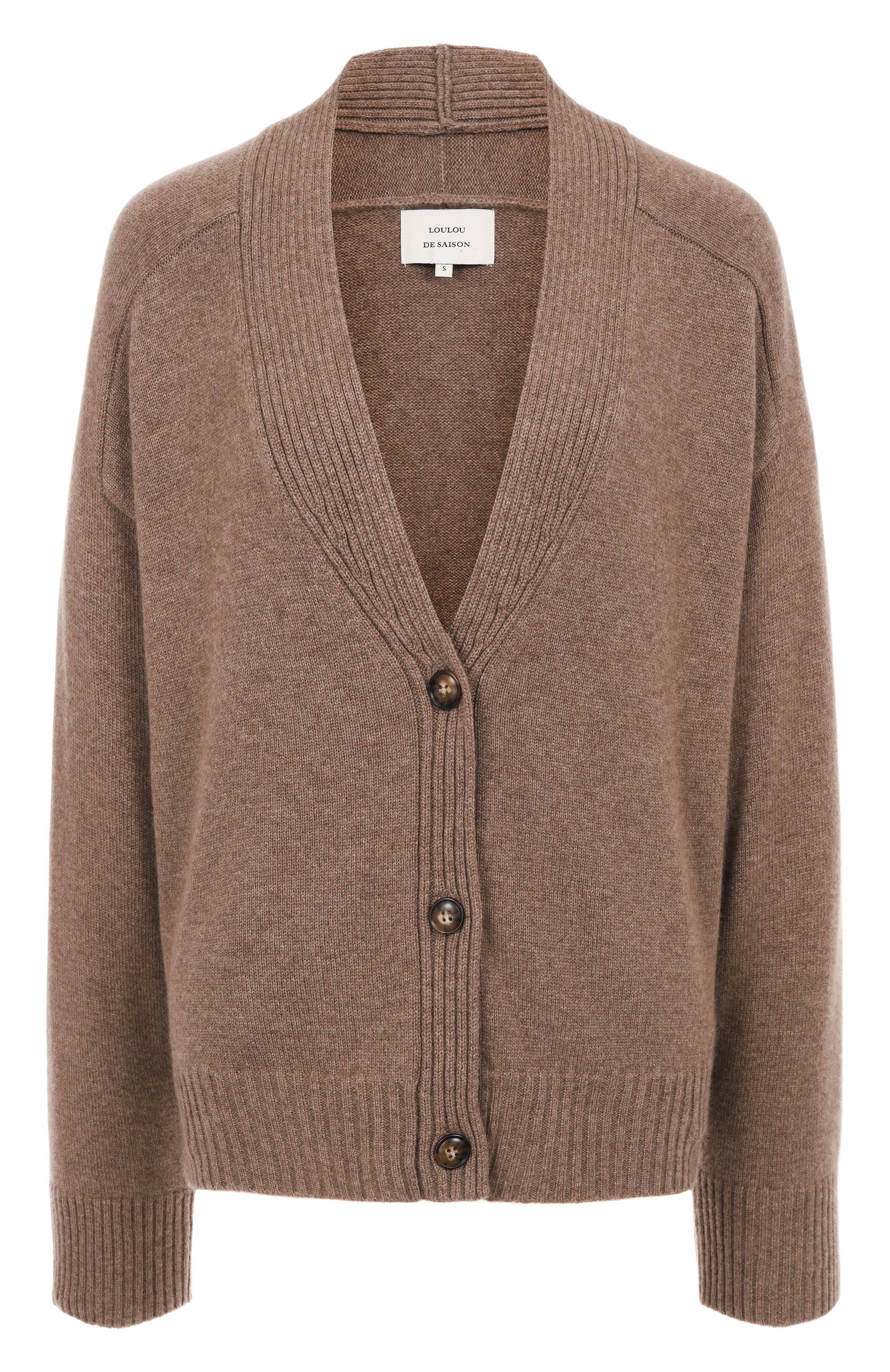 Кашемировый кардиган LOULOU DE SAISON бежевого цвета по цене 69900 руб., арт. KAIA LDS, фото 1 Кашемировый кардиган LOULOU DE SAISON, арт. KAIA LDS, фото 1