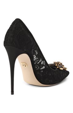 Женские текстильные туфли rainbow 105 DOLCE & GABBANA черного цвета, арт. CD1823/AQ074 | Фото 5 (Драгоценные камни: Проставлено; Материал внутренний: �Текстиль; Каблук высота: Высокий; Материал сплава: Проставлено; Подошва: Плоская; Материал внешний: Текстиль; Каблук тип: Шпилька)