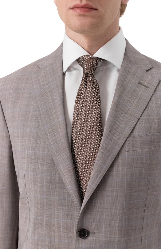 Шелковый галстук Brioni O62H00-PC462 Коричневый  O62H00-PC462 Фото 2