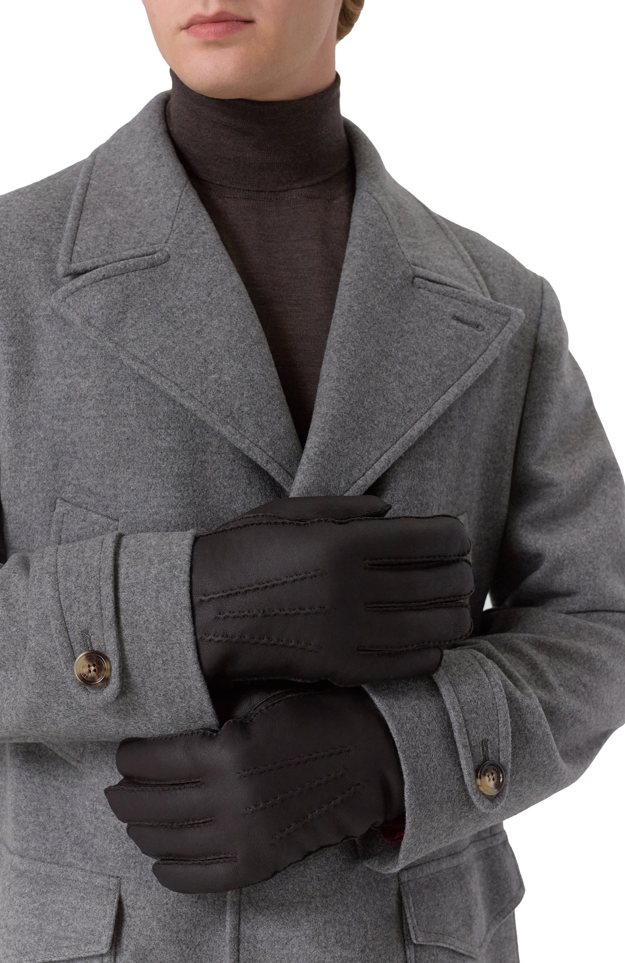 Кожаные перчатки CORNELIANI, арт. 26Q317-2620577, фото 2