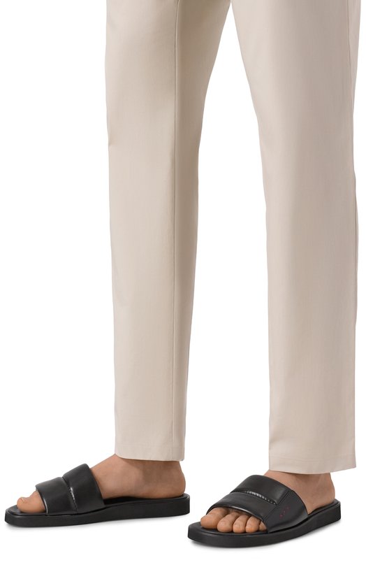 Кожаные шлепанцы Kiton USSA301N0123301 Чёрный  USSA301N0123301 Фото 3