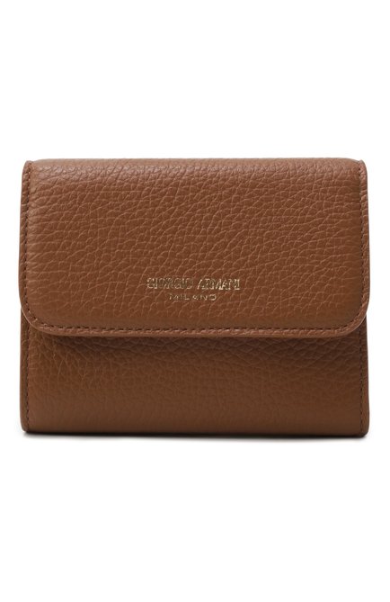 Женские кожаное портмоне GIORGIO ARMANI коричневого цвета, арт. GW001257/AF15593 | Фото 1 (Нос: Не проставлено; Материал: Натуральная кожа; Материал сплава: Проставлено)