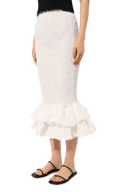 Хлопковая юбка CHARO RUIZ IBIZA белого цвета по цене 65100 руб., арт. 233404, фото 3 Хлопковая юбка CHARO RUIZ IBIZA, арт. 233404, фото 3