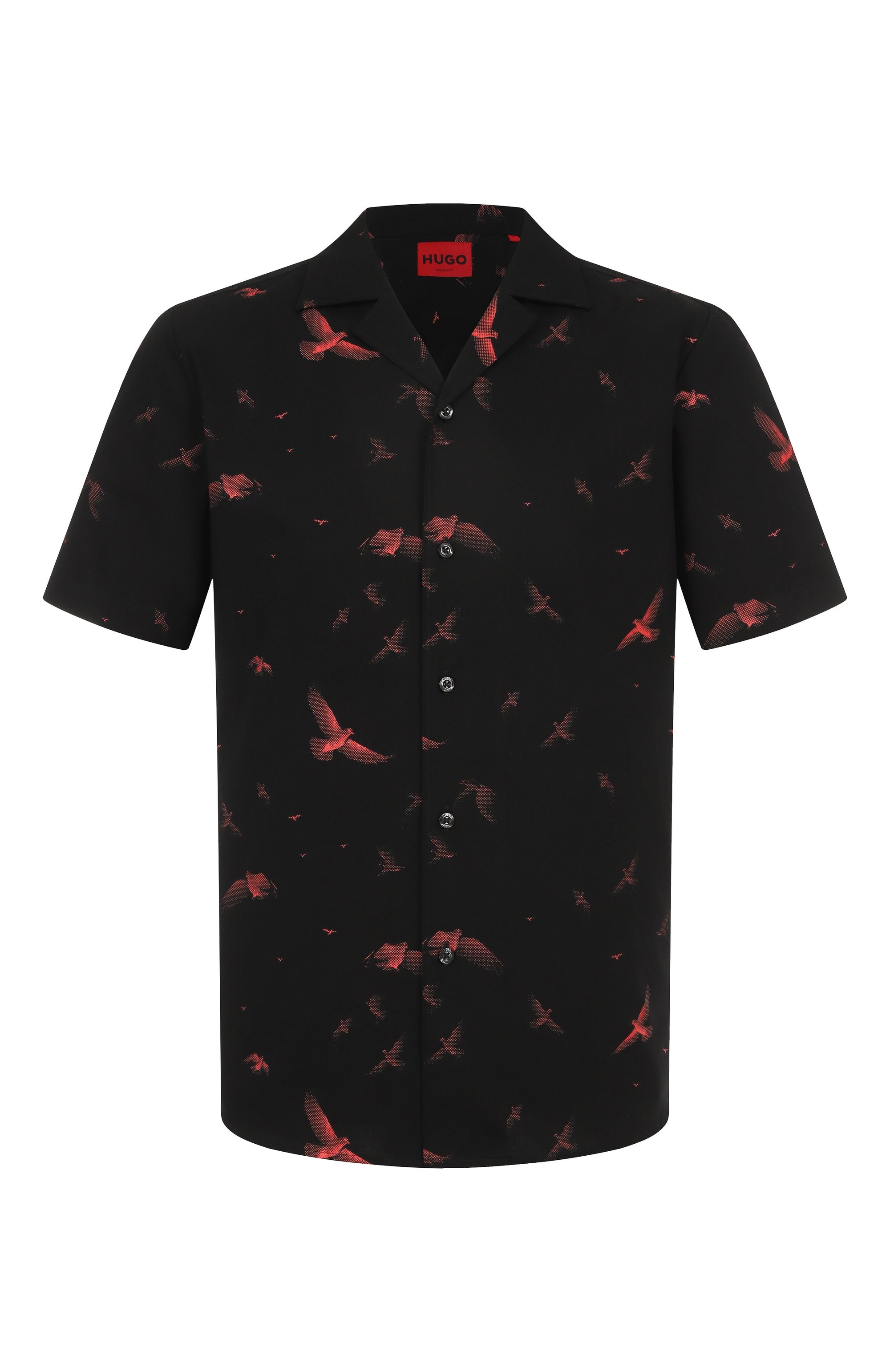 Хлопковая рубашка HUGO черного цвета по цене 12500 руб., арт. 50545328, фото 1 Хлопковая рубашка HUGO, арт. 50545328, фото 1
