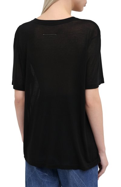 Футболка MM6 черного цвета по цене 23050 руб., арт. S52GC0162/S23683, фото 4 Футболка MM6, арт. S52GC0162/S23683, фото 4