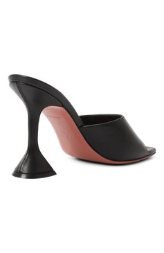Женские кожаные мюли lupita AMINA MUADDI черного цвета, арт. LUPITA SLIPPER/PATENT/WHITE | Фото 5 (Материал внутренний: Натуральная кожа; Каблук высота: Высокий; Драгоценные камни: Проставлено; Материал сплава: Проставлено; Материал внешний: Натуральная кожа; Подошва: Плоская; Каблук тип: Фигурный)