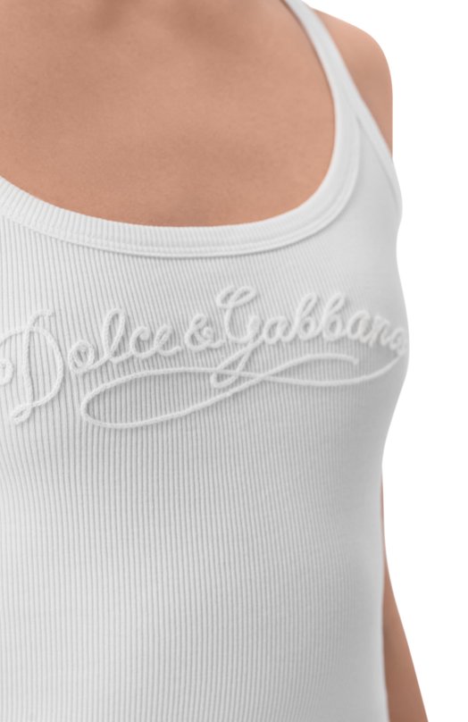 Хлопковая майка Dolce & Gabbana F8K97Z/GDDL0 Белый  F8K97Z/GDDL0 Фото 5