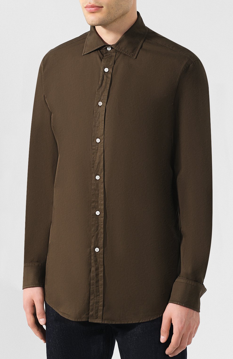 Хлопковая рубашка с воротником кент RALPH LAUREN, арт. 790721005, фото 3