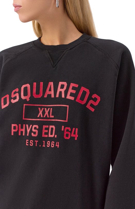 Хлопковый свитшот Dsquared2 S72GU0517/S25030 Чёрный  S72GU0517/S25030 Фото 5