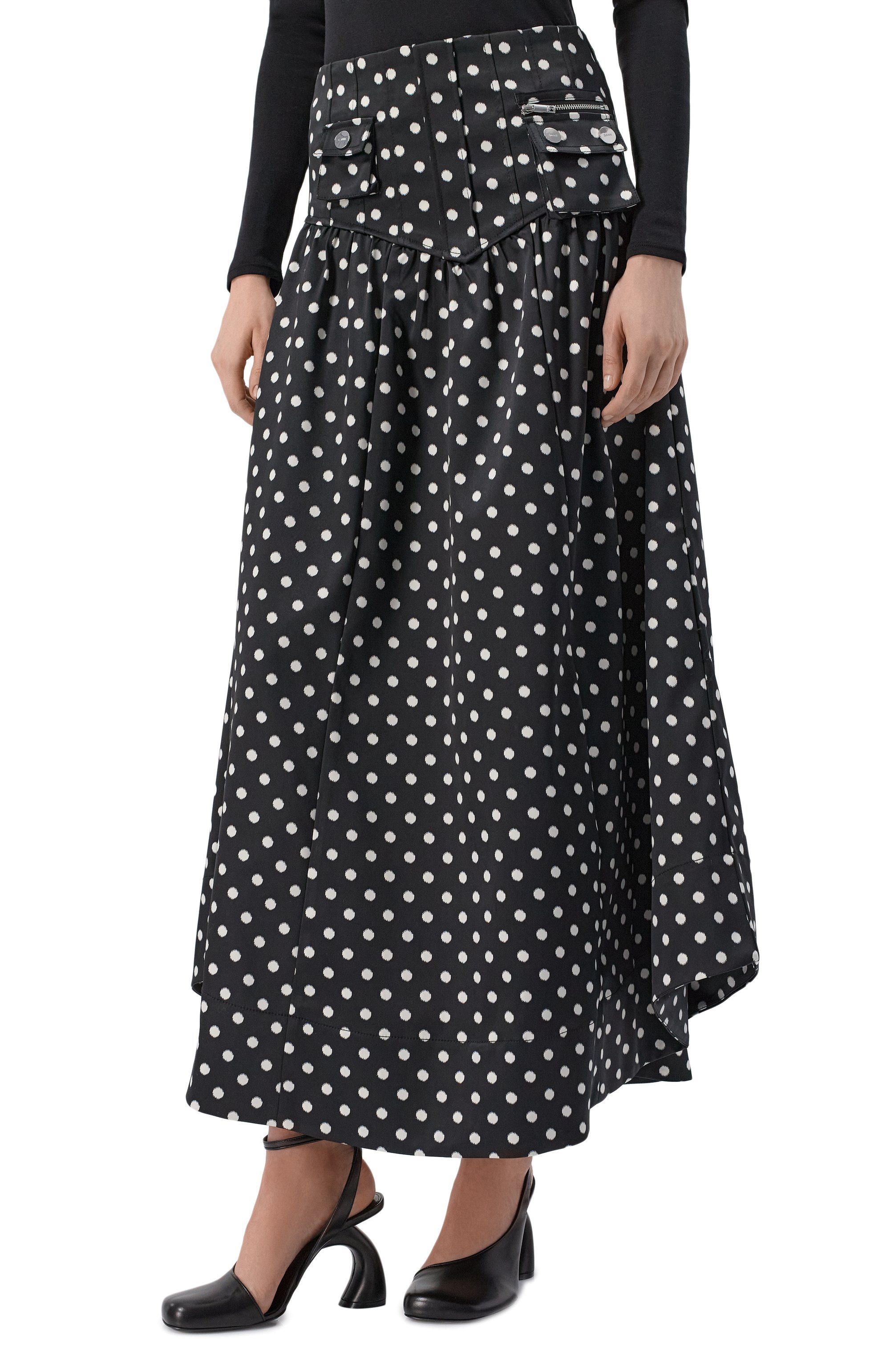 Атласная юбка GANNI, арт. A1090065, фото 3