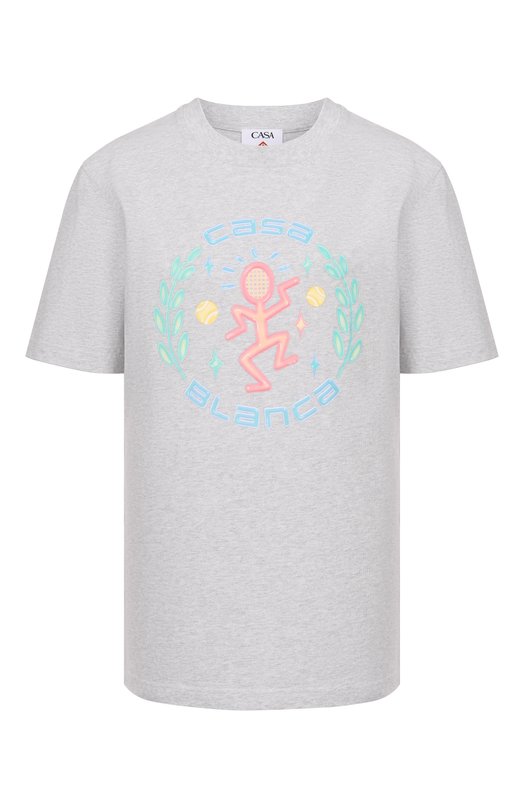 Хлопковая футболка Casablanca M-SP26-JTS-001-02 Серый M-SP26-JTS-001-02