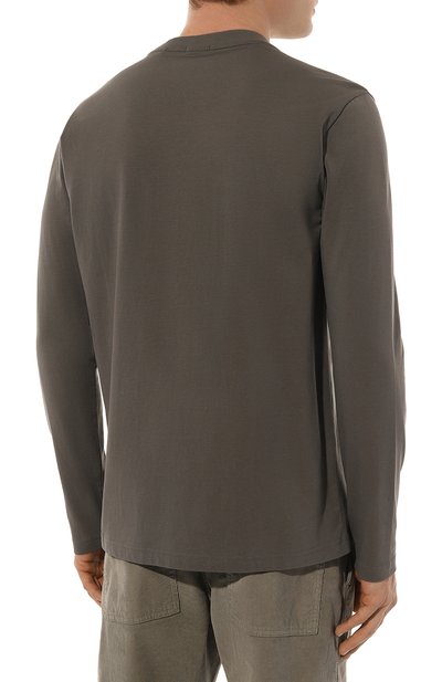 Хлопковый лонгслив BOSS GREEN темно-серого цвета по цене 8995 руб., арт. 50506365, фото 4 Хлопковый лонгслив BOSS GREEN, арт. 50506365, фото 4