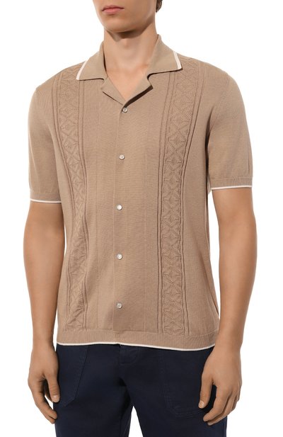 Хлопковая рубашка BRUNELLO CUCINELLI, арт. M29202605, фото 3