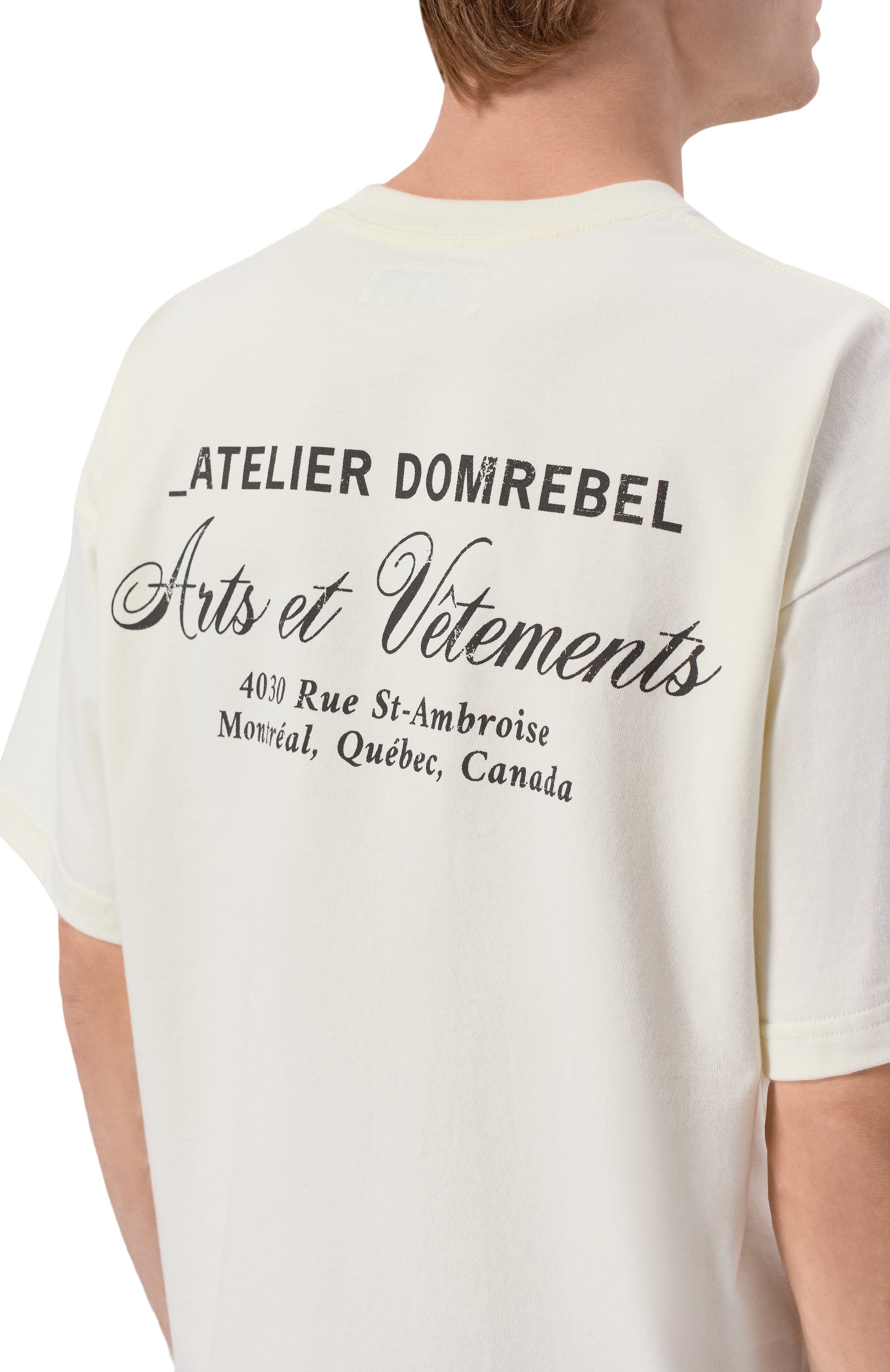 Хлопковая футболка DOMREBEL кремового цвета по цене 23900 руб., арт. M ARTS VETEMENTS/T-SHIRT, фото 5 Хлопковая футболка DOMREBEL, арт. M ARTS VETEMENTS/T-SHIRT, фото 5