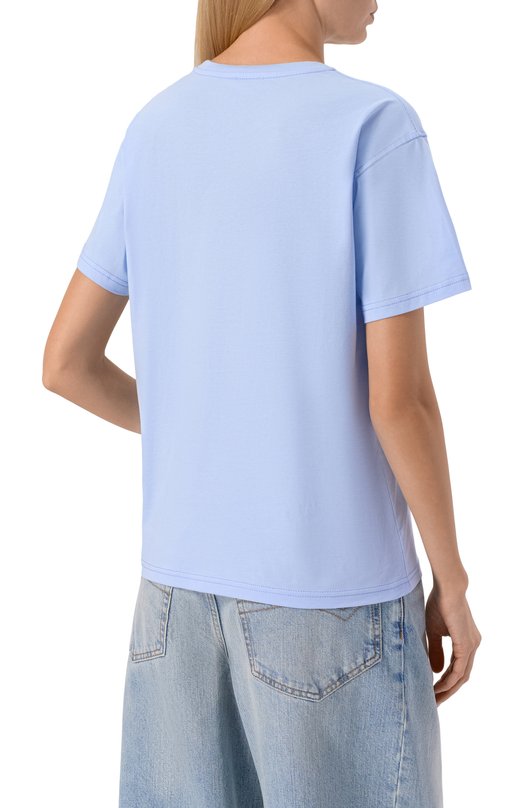 Хлопковая футболка Diesel A21216/0QIAM Голубой  A21216/0QIAM Фото 4