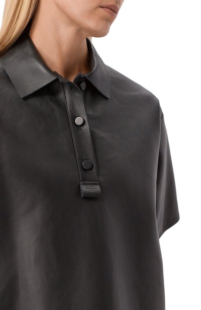 Кожаное поло MUGLER черного цвета по цене 257500 руб., арт. 26F9TS01269046, фото 5 Кожаное поло MUGLER, арт. 26F9TS01269046, фото 5