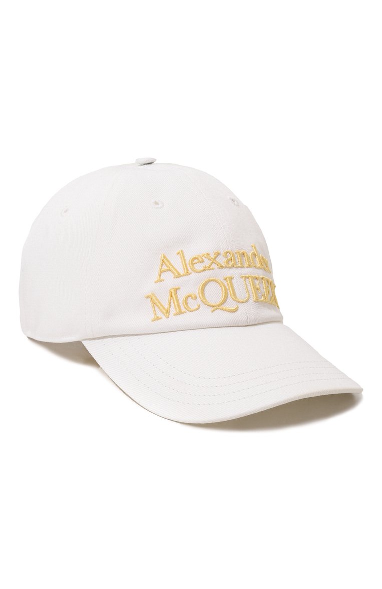 Мужская хлопковая бейсболка ALEXANDER MCQUEEN белого цвета, арт. 688658/4105Q | Фото 1 (Материал: Хлопок, Текстиль; Нос: Не проставлено)