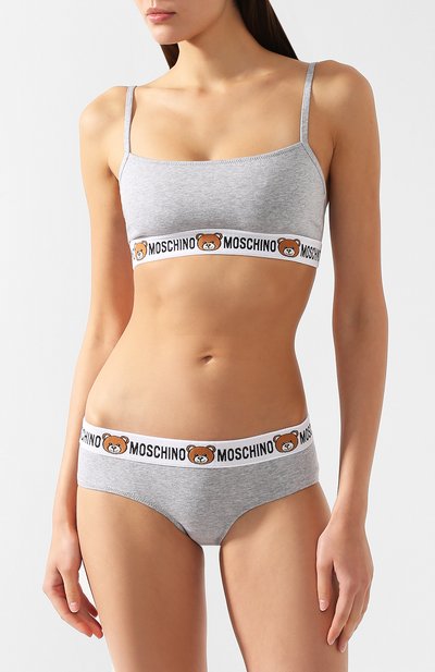 Хлопковый бюстгальтер MOSCHINO серого цвета по цене 9265 руб., арт. A4606/9003, фото 2 Хлопковый бюстгальтер MOSCHINO, арт. A4606/9003, фото 2